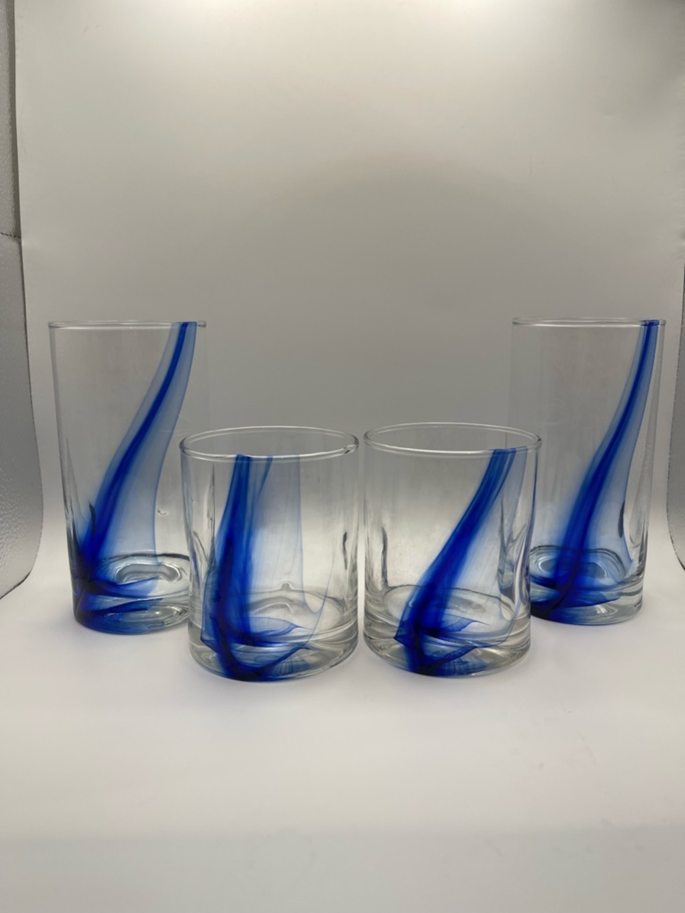 Libbey Blue Ribbon Clear Glass Tumblers & Highballs Set of 4